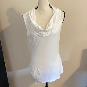 Max Studio Elegant Cream Cowl Neck Sleeveless Top - Large